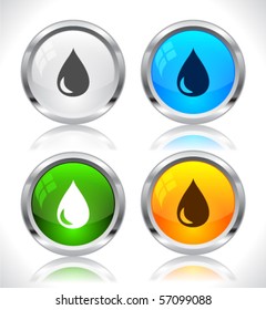 Metal web buttons. Vector eps10.