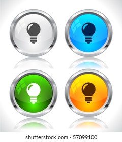 Metal web buttons. Vector eps10.