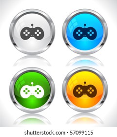Metal web buttons. Vector eps10.