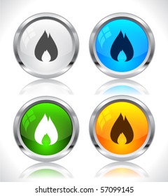 Metal web buttons. Vector eps10.