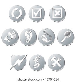 metal web icon set