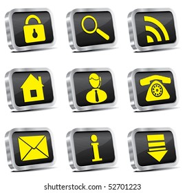 metal web icon set (vector, CMYK)