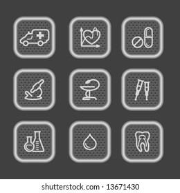 Metal web icons, set 12