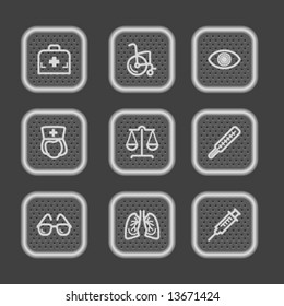 Metal web icons, set 13