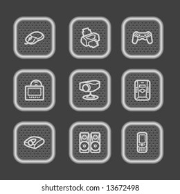 Metal web icons, set 21