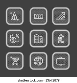Metal web icons, set 23