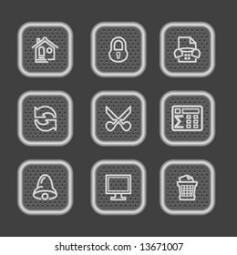 Metal web icons, set 7