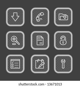 Metal web icons, set 8