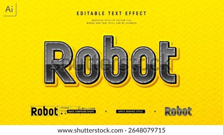 Metal welded text effect. Editable graphic style template.