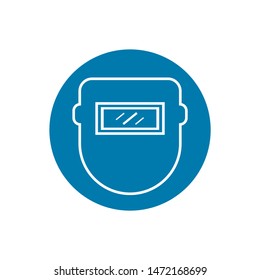 Metal welder helmet icon. Flat metal welder helmet vector icon for web design isolated on white background