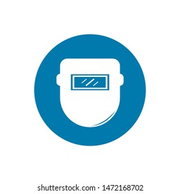Metal welder helmet icon. Flat metal welder helmet vector icon for web design isolated on white background