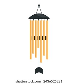 Metal wind chime icon cartoon vector. Sound nature wind. Cloud summer vacation