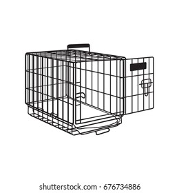 white dog crate