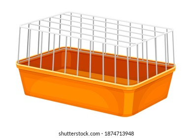 Metal Wire Cage for Pet Like Hamster Vector Illustration