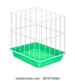 Metal Wire Cage for Pet Like Hamster Vector Illustration