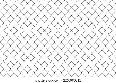 Metal wire fence chainlink isolated on white background