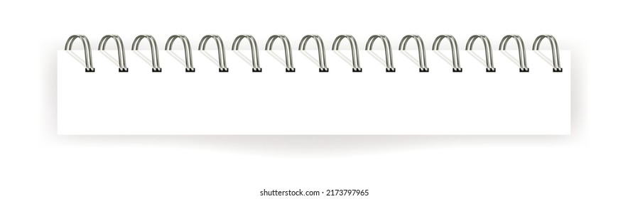 Metal wire for paper, clipping pages of notebook or journal. Office stationery and school supplies. spiral binder made of steel or metal material. Divider for documents. Vector in flat style