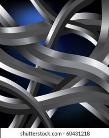 Metal wires toggle looking like inside of some space. Vector illustration.
