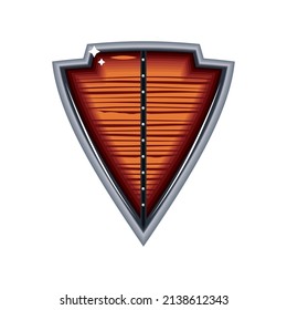 metal and wood shield icon isolated