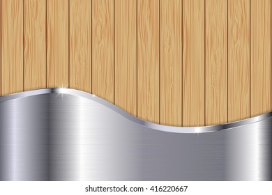 Metal wooden background. Mixed textures. Vector illustration