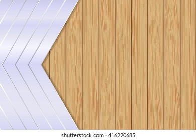 Metal wooden background. Mixed textures. Vector illustration