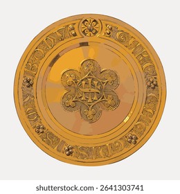 Metal and wood-workers and church furniture, vintage object by George Edmund Street, vector element. 