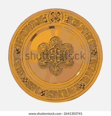 Metal and wood-workers and church furniture, vintage object by George Edmund Street, vector element. 