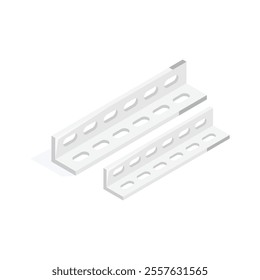 Metal work, trendy isometric vector of steel beam in modern style
