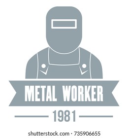 Metal worker logo. Vintage illustration of metal worker vector logo for web