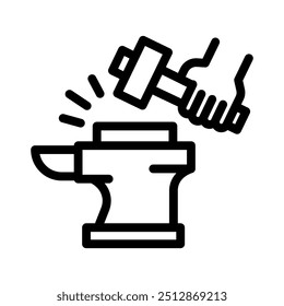 metal working line icon illustration vector graphic. Simple element illustration vector graphic, suitable for app, websites, and presentations isolated on white background