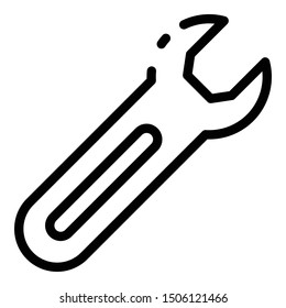 Metal wrench icon. Outline metal wrench vector icon for web design isolated on white background