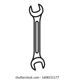 Metal wrench icon. Outline metal wrench vector icon for web design isolated on white background