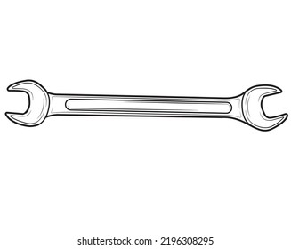 Metal wrench isolated on white background white background. Repair tool. Vector illustration