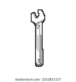 metal wrench tool game pixel art retro vector. bit metal wrench tool. old vintage illustration