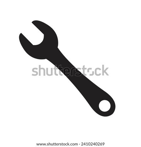 Metal wrench tool vector symbol