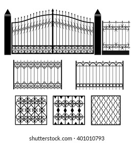 Metal wrought-iron gates, grilles, fences. 