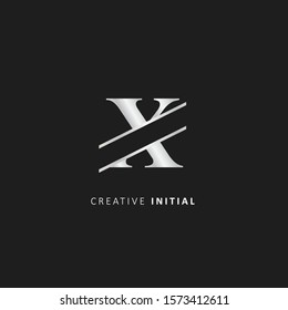Metal x letter logo, design vector symbol template element