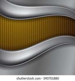 Metal yellow background with place for text. Pattern for your business design. EPS10 Vector.