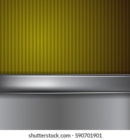 Metal yellow background with place for text. Pattern for your business design. EPS10 Vector.