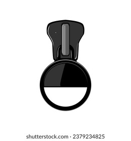 metal zipper puller cartoon. accessories bag, fashion fasteners, line textile metal zipper puller sign. isolated symbol vector illustration