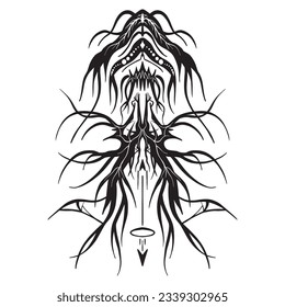 Metalhead Tribal tatto Variant 5 ,good for graphic designs resources, print, poster, tattoo, and more.