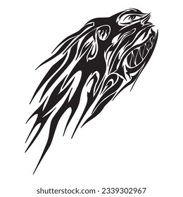 Metalhead Tribal tatto Variant 8 ,good for graphic designs resources, print, poster, tattoo, and more.