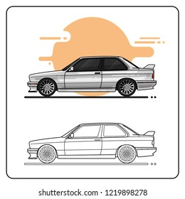 metalic car easy editable eps 10