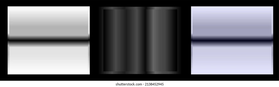 metalic chrome and black textures set collection illustration in vector format