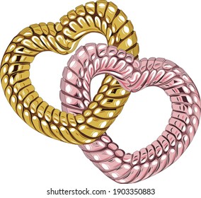 metalic, color vector illustration, heart