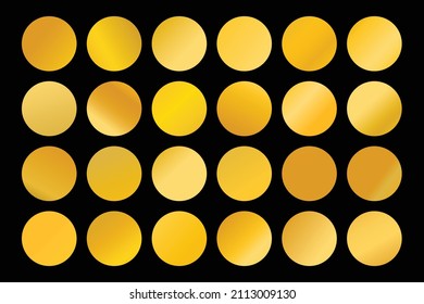 Metallische Farbverlauf-Kollektion mit glänzendem goldenem Hologramm. Holografische Folienstruktur, goldene Rose, braune und goldene Gradation. Vektorset für Rahmen, Band, Rahmen, anderes Design.