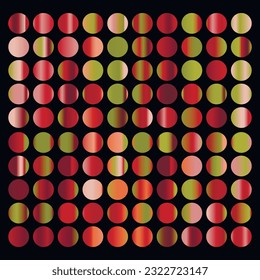 Metalic gradient collection with shiny rainbow hologram. Holographic foil texture, green, blue, yellow, pink gradation. Vector set for frame, ribbon, border, other design.