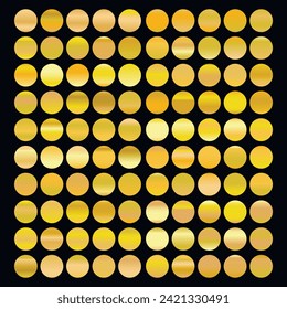 Metalic gradient collection with shiny rainbow hologram. Holographic foil texture, green, blue, yellow, pink gradation. Vector set for frame, ribbon, border, other design.