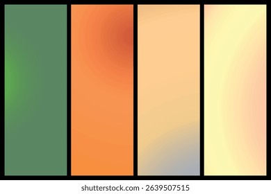 Metalic gradient collection with shiny rainbow hologram. Holographic foil texture, green, blue, yellow, pink gradation. Vector set for frame, ribbon, border, other design.