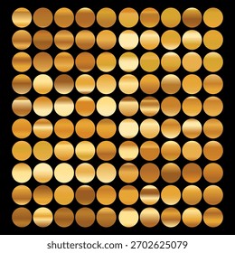 Colección de gradiente metálico con holograma de arco iris brillante. Textura de la hoja holográfica, dorado, rojo, amarillo, gradación rosada. Conjunto de Vector para marco, cinta, borde, otro diseño.